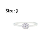 عصفور كريستال خاتم فضة عيار 925 بتصميم دائري مرصع بالزركون RM0120-9